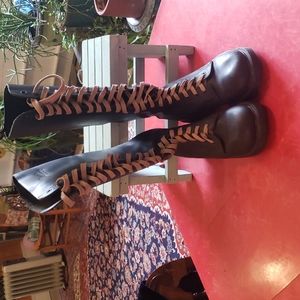 Doc Martin vintage platform moto combat boots